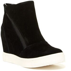 Steve Madden Womens Lazaruss Hidden Wedge Blqck Slip On Shoes Size 8.5
